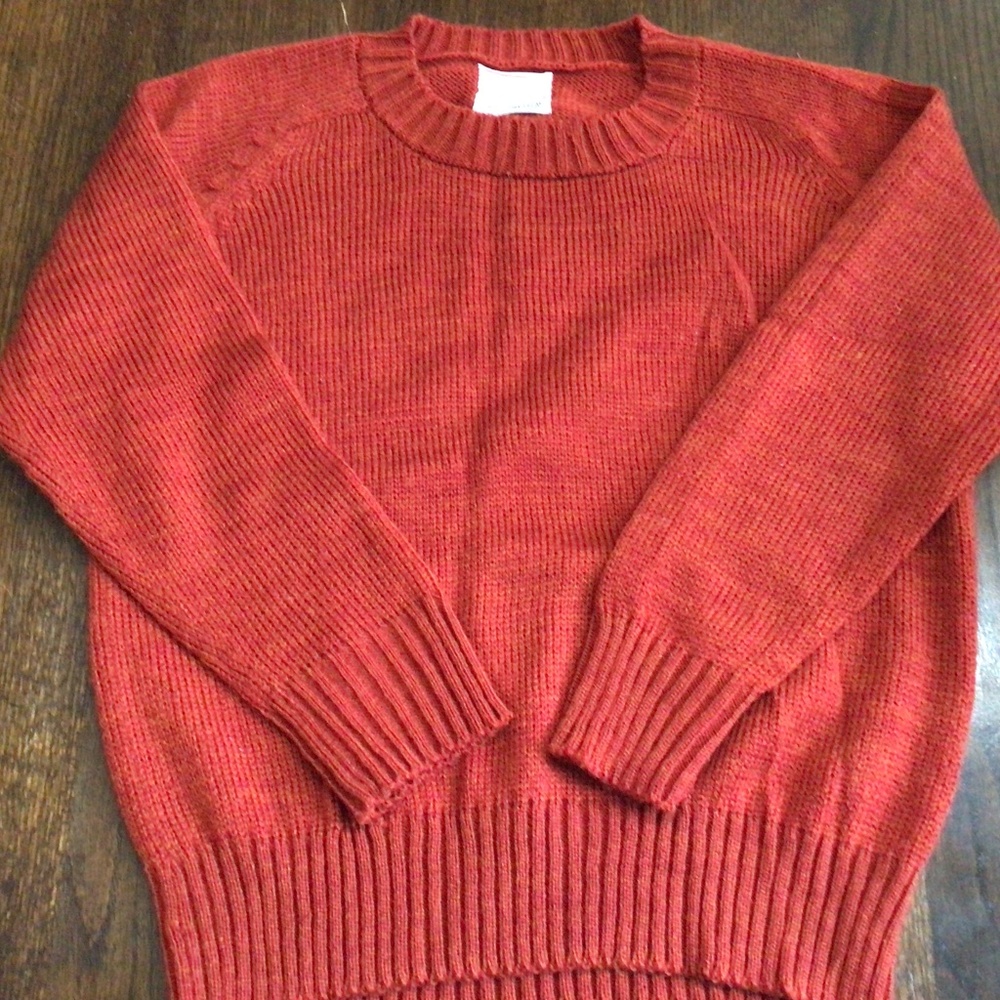 Classic Crewneck Sweater in Rust Red